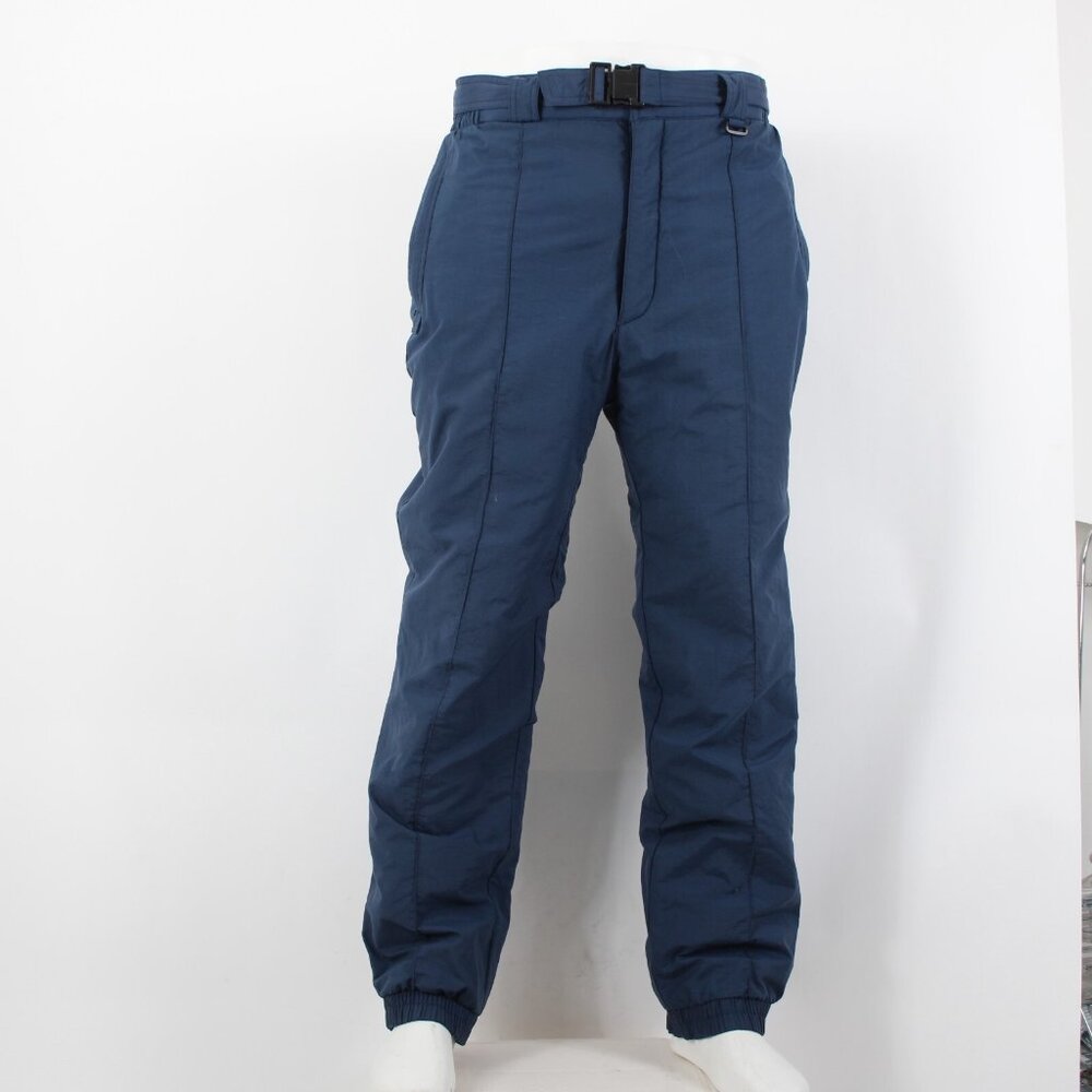 Sportina Sz M Navy Blue 100% Nylon Polyester Insulated Men's Vintage Ski Pant